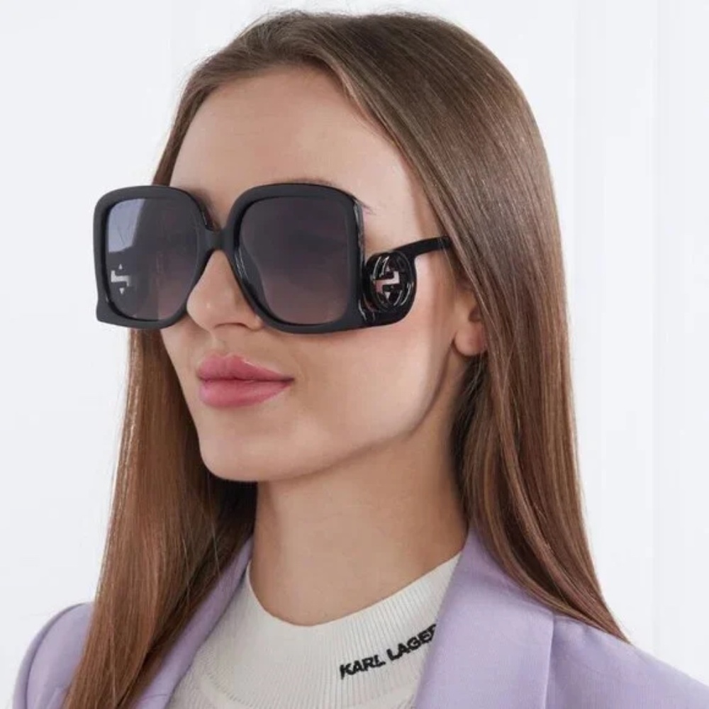GUCCI OVERSIZED SQUARE SUNGLASSES IN BLACK NWT - Picture 13 of 15